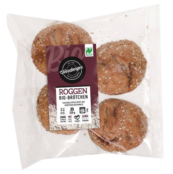 Bio Roggenbrötchen 4er-Pack (4 x 80g)