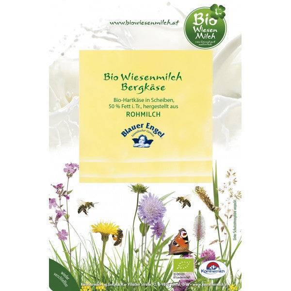 Bio-Schnittkäse Wiesenmilch Bergkäse 45 % Fett i. Tr. - 100g Packung