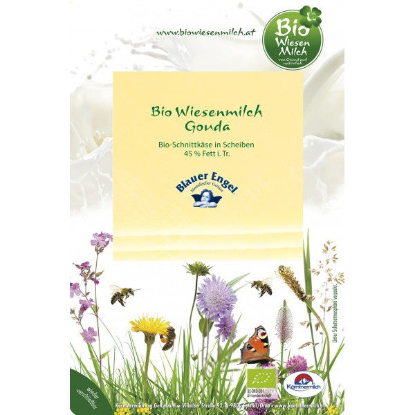 Bio-Schnittkäse Wiesenmilch Gouda 45 % Fett i. Tr. - 100g Packung