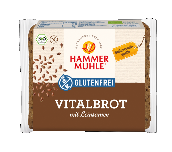 Bio Vitalbrot (glutenfrei) mit Leinsamen, 250g – nirmini