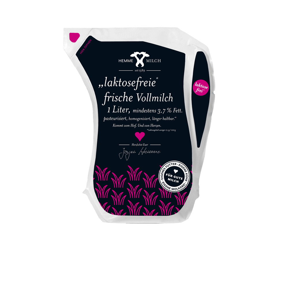 Hemme Frische Vollmilch 3,7 %, laktosefrei, 1 Liter
