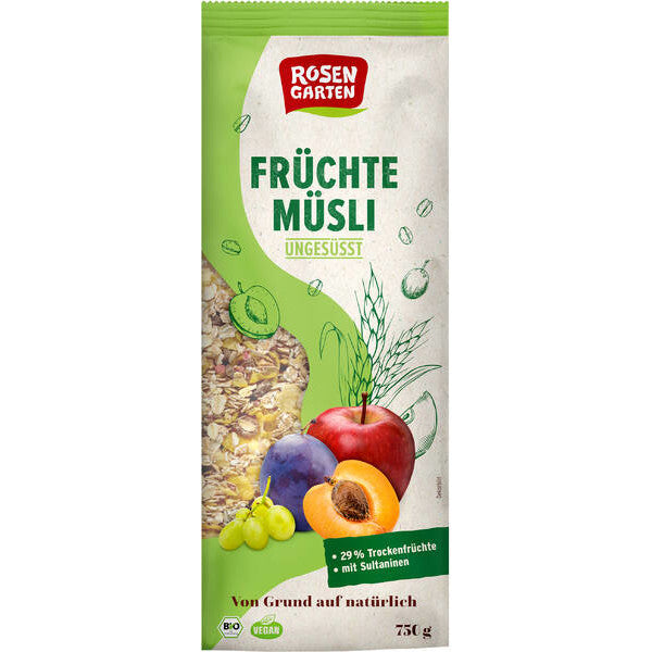 Rosengarten Früchte-Müsli ungesüßt, 750g