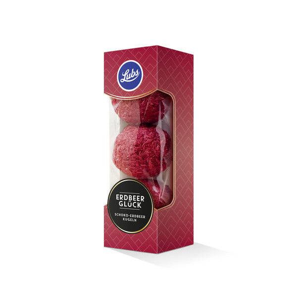 Weiße Schokolade/Erdbeer Kugeln, 3 Stück