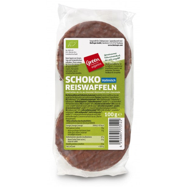 green Schoko Reiswaffeln Vollmilch, 100g