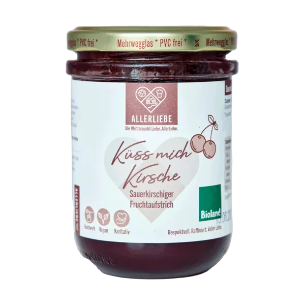 AllerLiebe Sauerkirsch Fruchtaufstrich, 220g Glas – nirmini