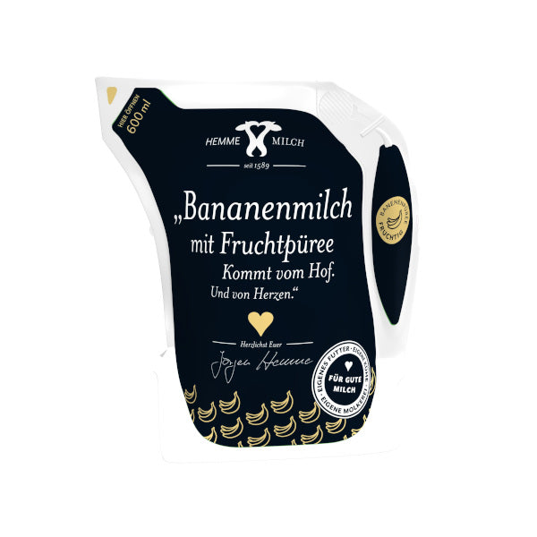 Hemme Frische Bananen-Vollmilch, 600 ml Beutel